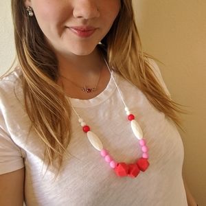 Cherry Red baby girl Teething necklace new mom